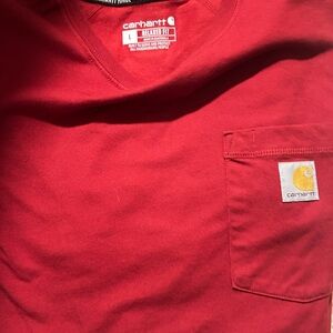 Carhartt Crimson Crewneck Tee with Pocket